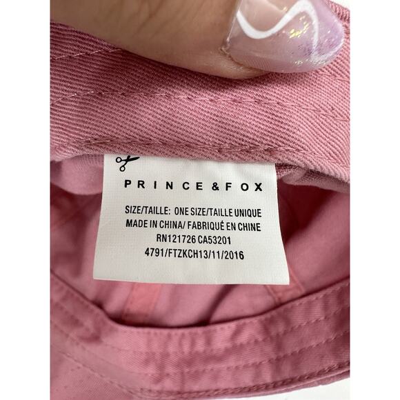 Prince & Fox Womens Baseball Hat Pink Logo Embroidered Adjustable - Picture 7 of 9